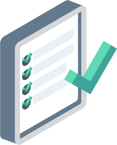 Checklist isometric icon with link to Judging criteria page
